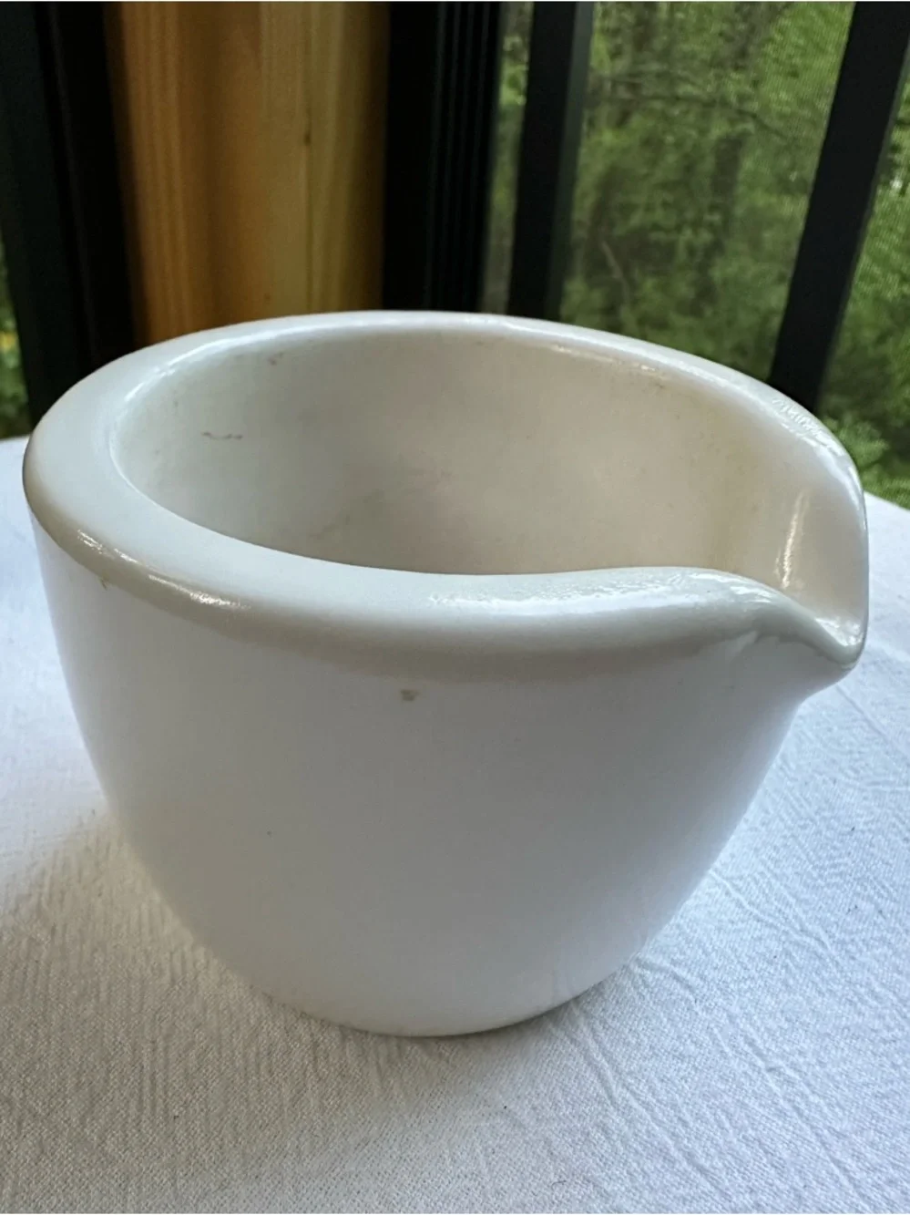 Neutral Off-White Vintage Coors USA 08 Ceramic Labware Crucible Barware